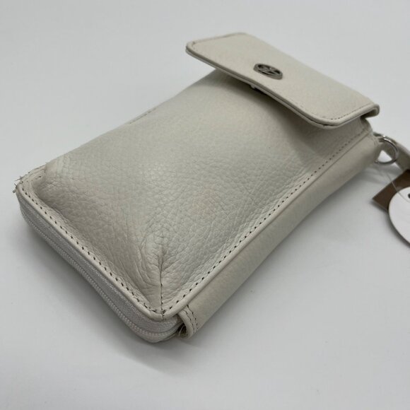 Giani Bernini White Softy Leather Tech Crossbody Bag - Picture 8 of 12